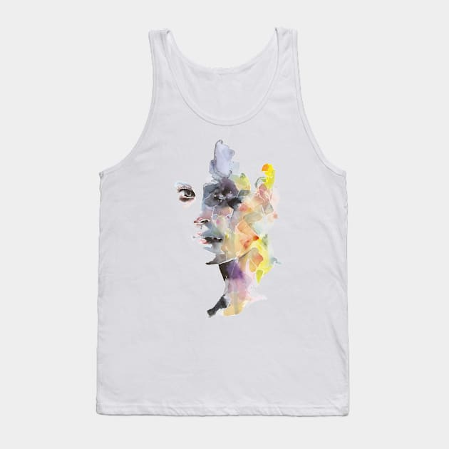 Watercolor painting Portrait Tank Top by nemram